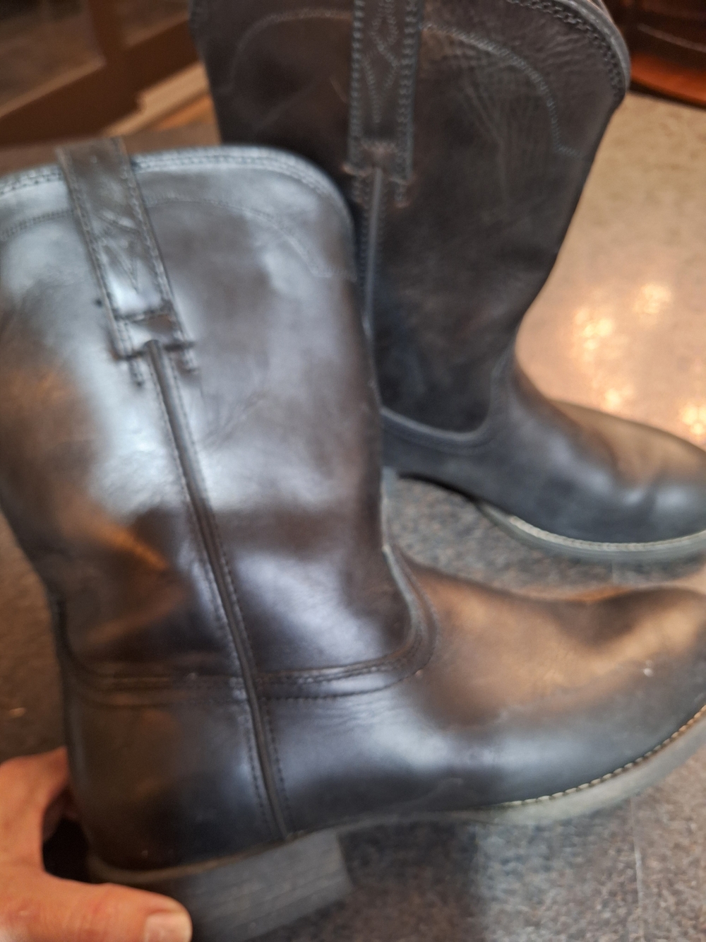 Classic Black Men's Cowboy Boots